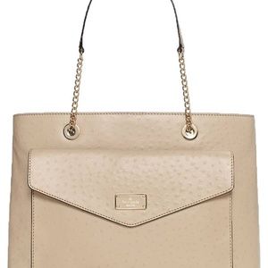 Kate Spade A La Vita Ostrich Halsey Shoulder Tote, Sidewalk